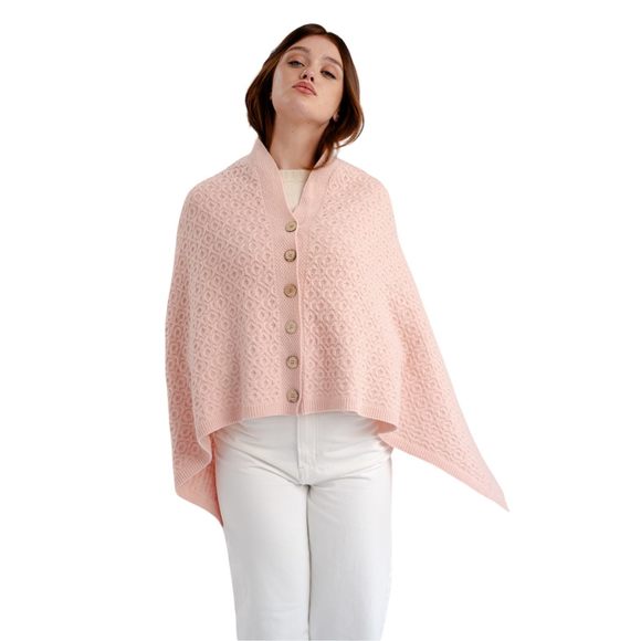Wool Blend Poncho For Ladies With Buttons V-neck Adjustuble Shawl Scarf (us⚡️